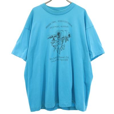FRUIT OF THE LOOM BEST 90s Made In USA Old Oregon Trail 150th Anniversary Short Sleeve T-shirt Men's Used