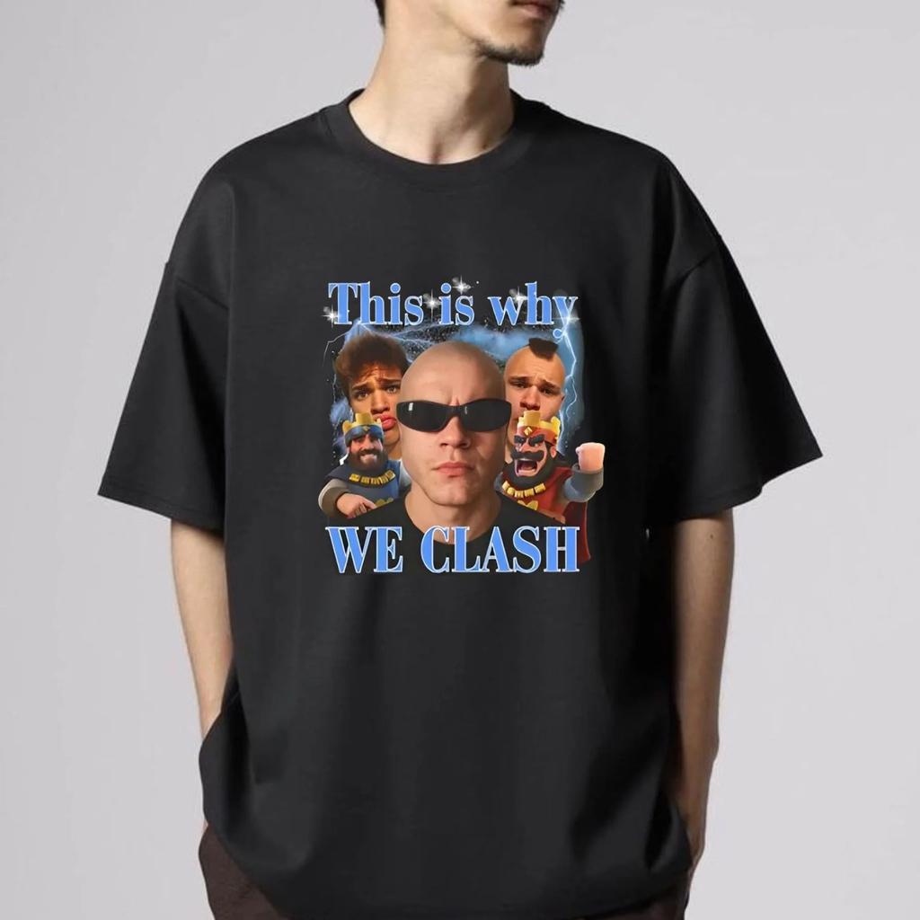 We Clash T-shirt Graphic Cotton T-shirt Unisex Summer Short Sleeve Fashion Brand Tee Luxury Casual Vintage Retro Tops
