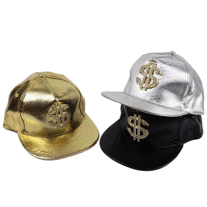 Big Size Crocodile Leatherpattern Baseball Cap Unisex Adjustable Trend Hip Hop Style Cross Skull Flat Brim Duck Tongue Hat