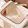 Tianshan Cotton & Linen Patchwork Extra-Large Quilt and Clothes Storage Box with Double Window