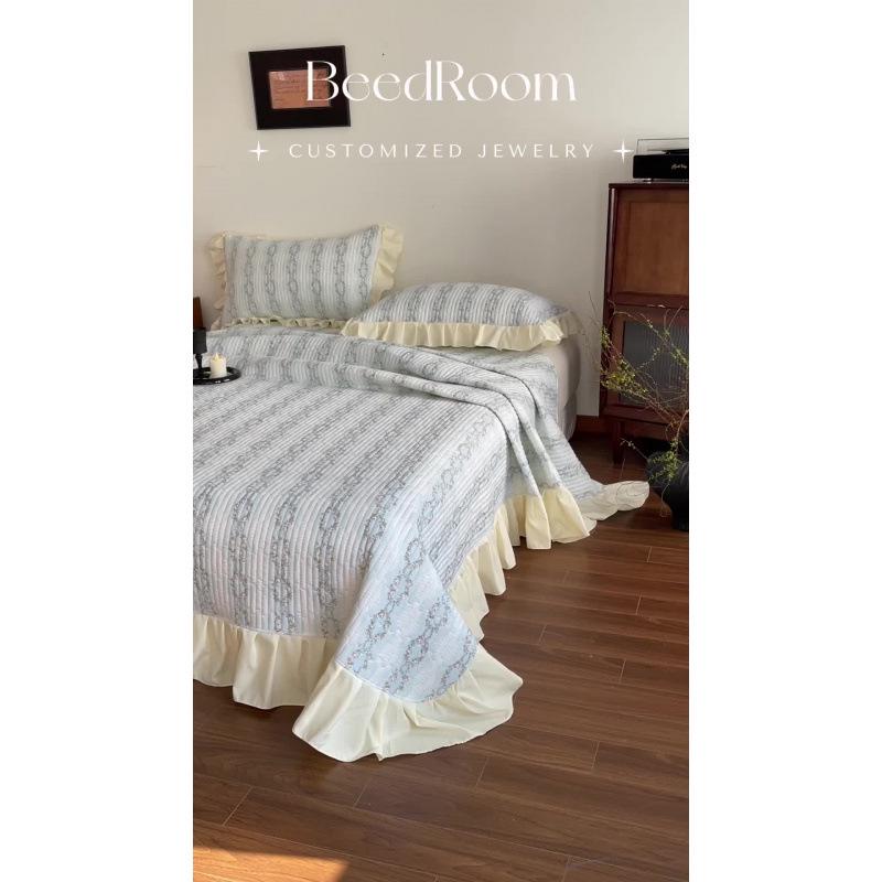 Spring/Summer Small Floral Lace Bedspread Set: 4-Piece, Skin-Friendly, Soft Imitation Cotton for Single Bed
