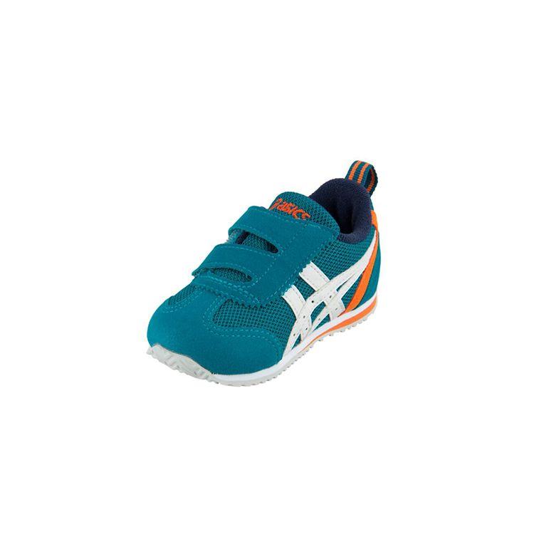 Asics Idaho Mini Baby 3 Velcro Casual Durable Breathable Low Top Running Shoes Peacock Blue Baby sneaker TUB165-300