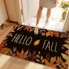 Hallo Herbst Ahornblätter Dekorative Fußmatte Haushalt Außen Innen Eingang Dekor Polyester Matte Rutschfest Saugfähig Langlebig Bodenmatte Hauseingang Ru