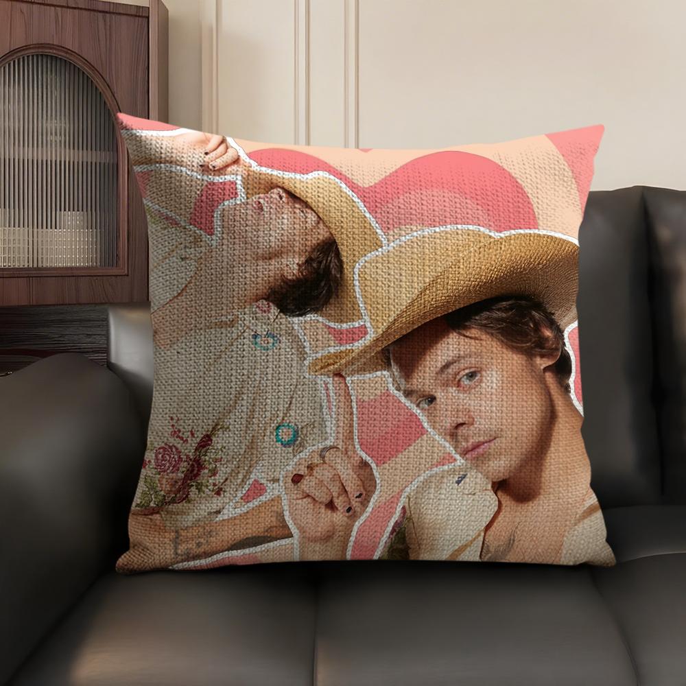Singer HHarry Music Cushion Cover Natural Linen Organic Fabric DoubleSided Printing Sofa Home Decor Gift Pillow Case