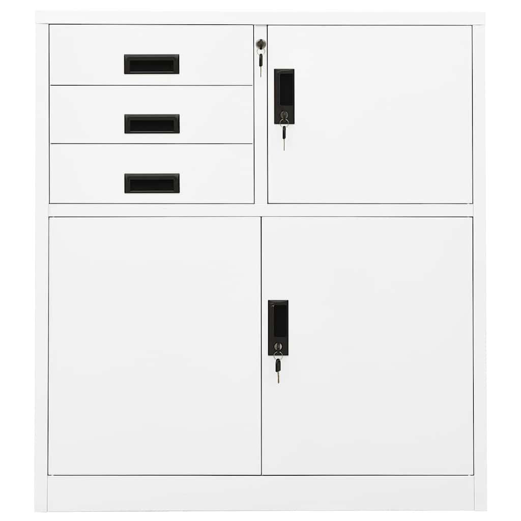 vidaXL Büroschrank Weiß 90x40x102 cm Stahl