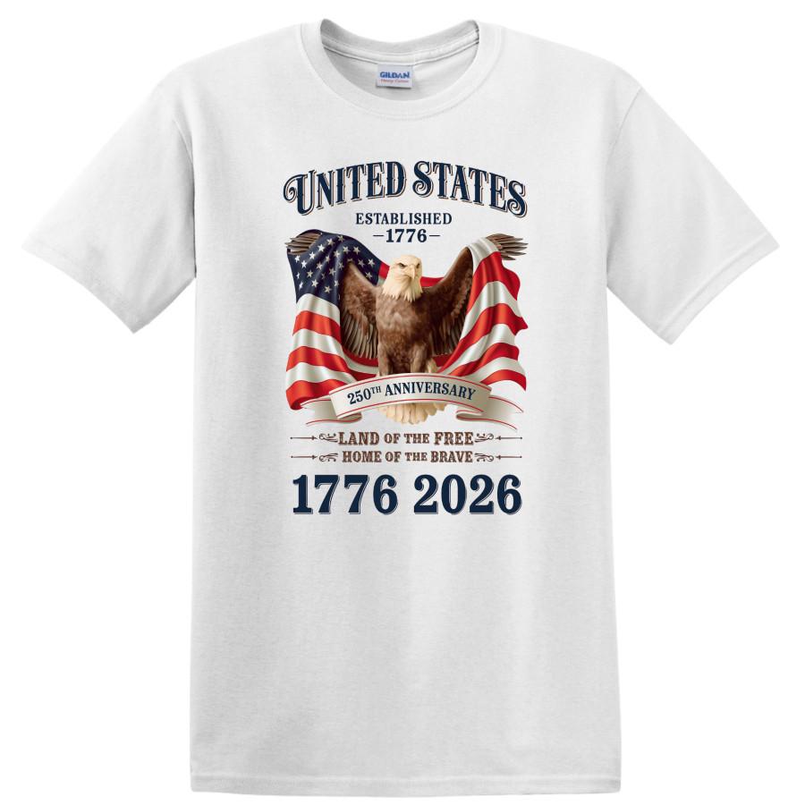 Eagle Liberty T Shirt 250 Years Freedom American Flag 1776 2026 Retro USA Tee