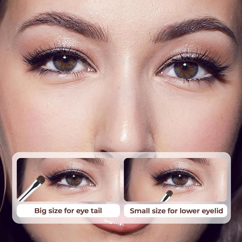 4 Pieces Mini Smudge Brush Thin Eyeshadow Brushes Eyeliner Smudge Brush Soft Smudger Tool for Eyeshadow Blending Corner Highlighter Concealer Powder