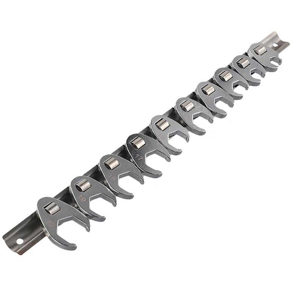 10Pcs/Set Metric Foot Open End Spanner 10-22mm Horn Wrench Head  For Torque Wrench Keys Set