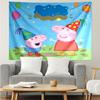 Peppa-Pig Print Tapestry, Backdrop, Easy Setup, Ideal for Bedroom, Office & Living Room, with Aesthetic Wall Hanging Decor.