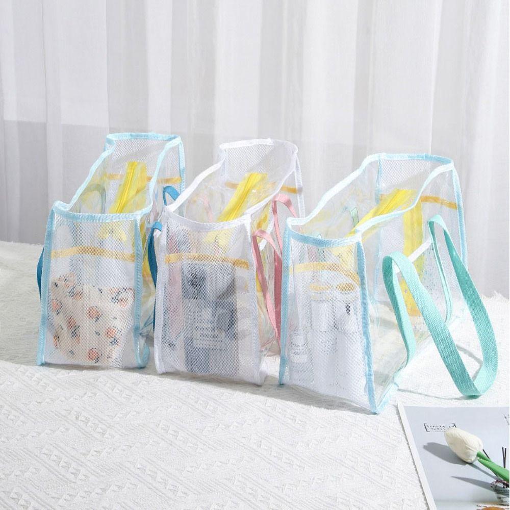 Candy Color Waterproof Messenger Bag Cosmetic Bag Beach Tote Bag Pvc Transparent Handbag Outdoor