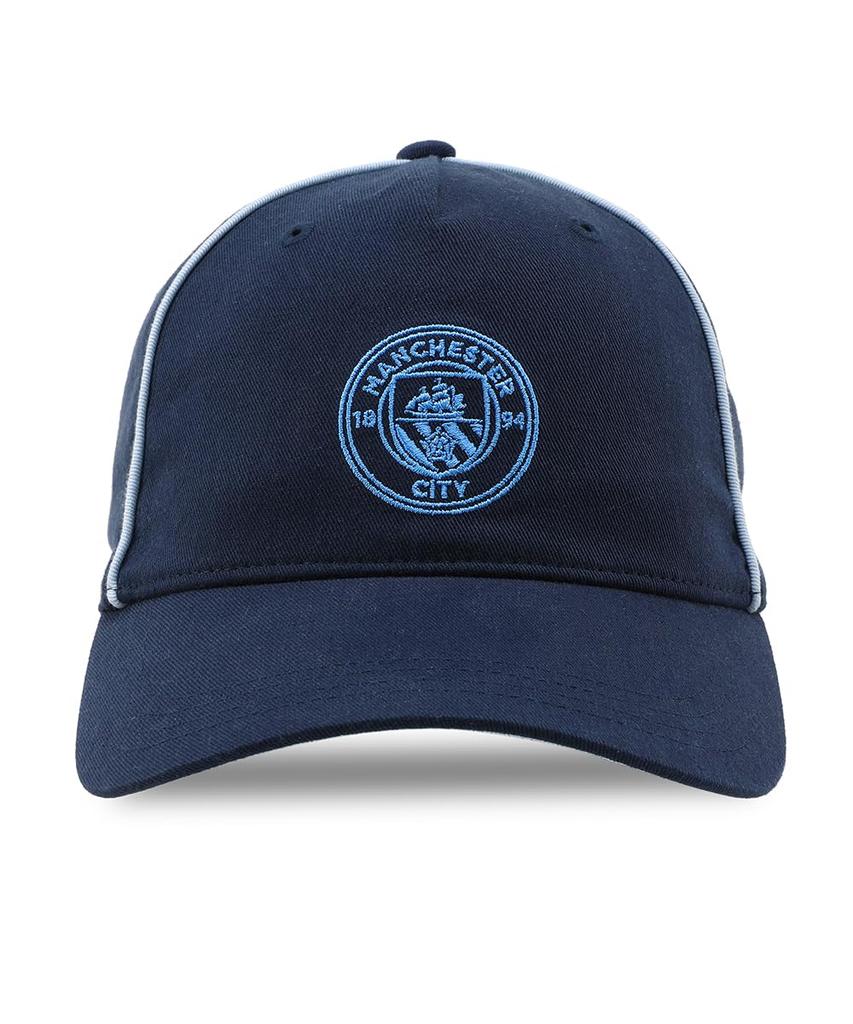 PUMA MCFC KING Soccer Football Cap 2025 Light Blue Men's (German Bundesliga) 026502, Fall/Winter Colors, Navy/Team (04)