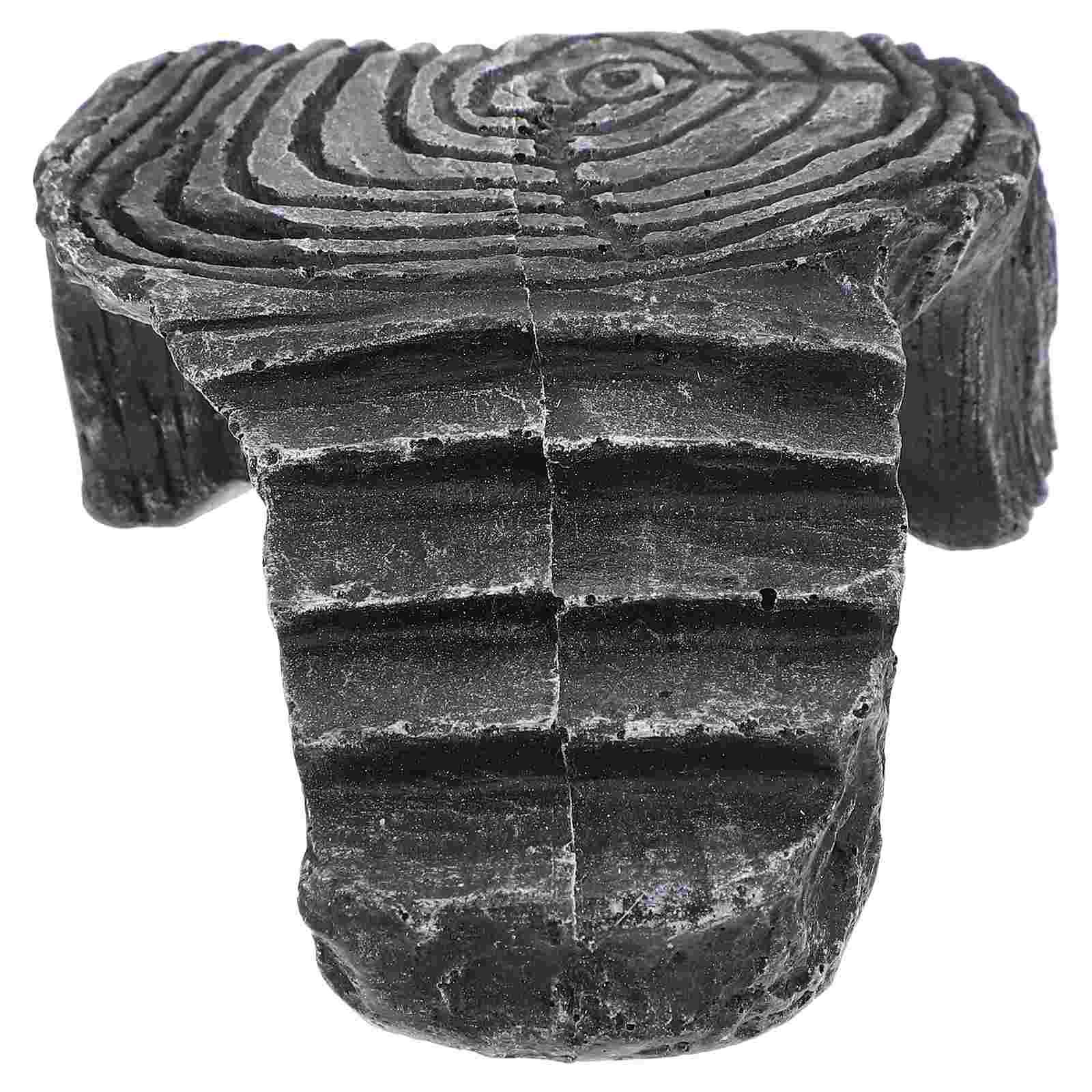 

Черепашья терраса Платформа для баскинга черепах Смола Пещера Аксессуары для аквариума Среда обитания Внутреннее украшение 13X11X4.5CM темно серый