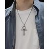 Opk Jewelry Personalized Titanium Steel Casting Cross Pendant Trendy Man Versatile Skull Necklace