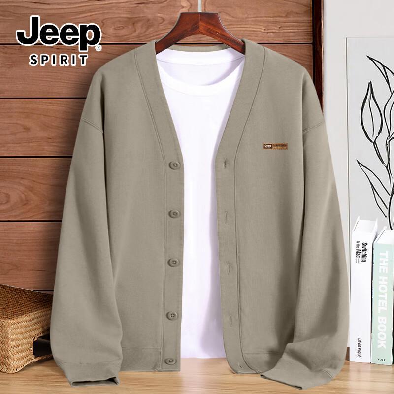 JEEP SPIRIT Men's Casual V-Neck Knit Cardigan