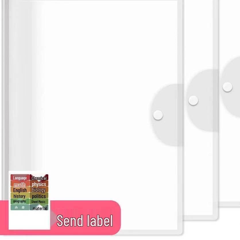A3 Transparent Multi-Layer Document Storage Album - Large Capacity Organizer for Student Exam Papers White