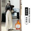 Narrow Version Wide-leg Pants Women's New Autumn and Winter Black Sweatpants Small Straight Casual Velvet Pants