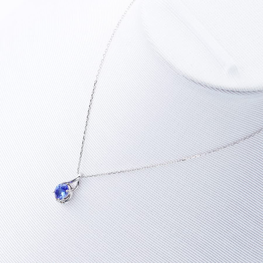 ESTELLE December Birthstone Tanzanite Necklace in 10K White Gold with Drop Motif, 0452-0098-0011-0000