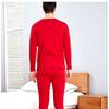 Hengyuanxiang Men's Red Pure Cotton Thermal Underwear Set (Round Neck)