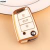 4 Buttons New TPU Car Key Case Cover Shell For VW Volkswagen Golf 7 MK7 Tiguan MK2 Seat Ateca Leon FR Ibiza Skoda Octavia Kodiaq