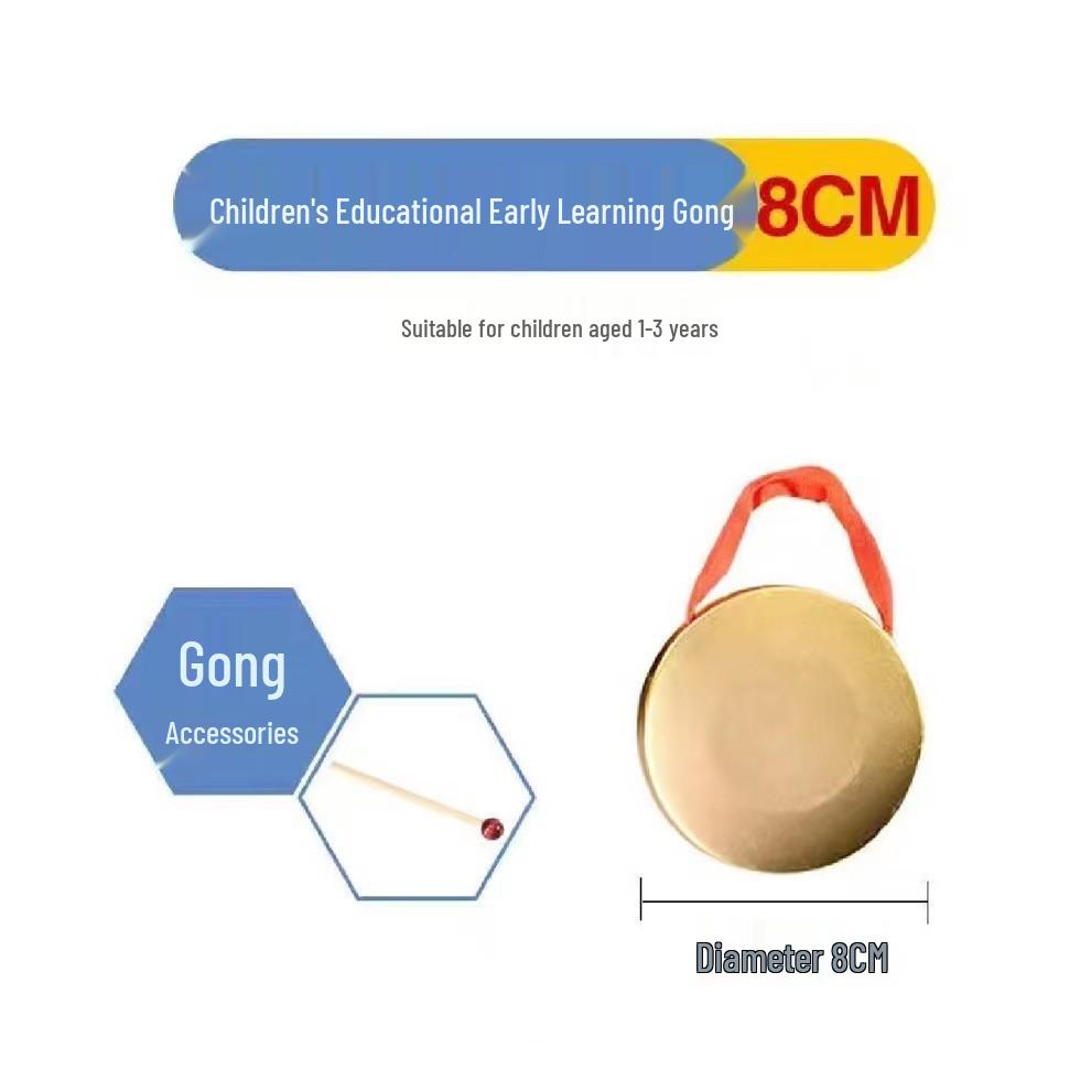 Flood Control & Resistance Copper Gong Set: 36cm & 42cm Copper-Plated Gongs, Drum Instrument, Warning Gong.