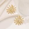 Retro Exaggerated Sun Flower Stud Earrings High Sense Simple Fashion Earrings Women