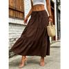 Women's High Waist A Line Maxi Skirt Loose Fit Casual Solid Color Long Boho Skirt