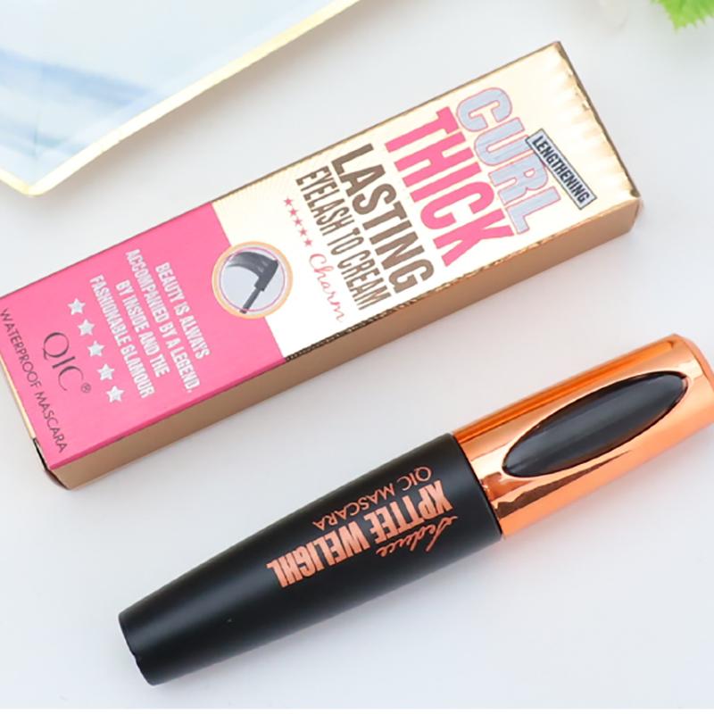 Mascara 4D che allunga ciglia impermeabili mascara per occhi volume nero con fibre di seta pennello strumento per trucco ciglia cosmetici