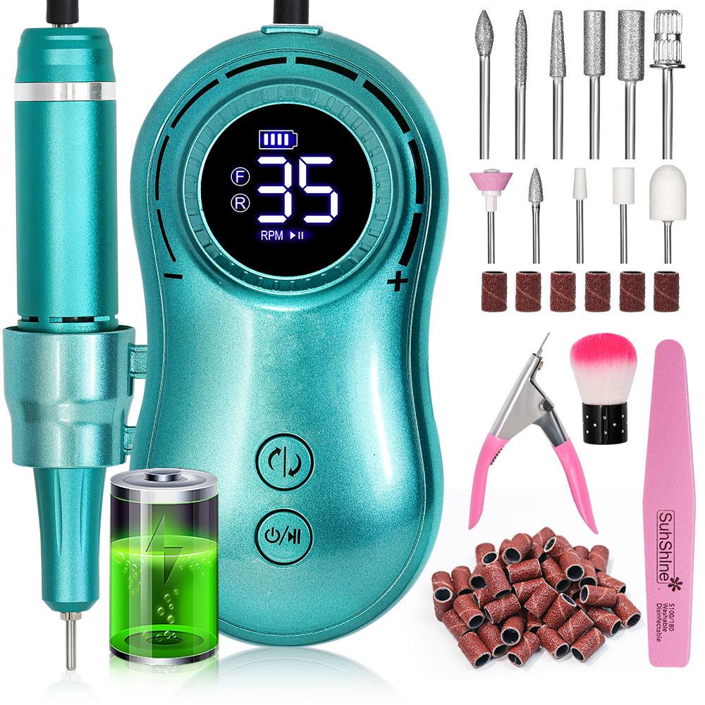 

Rechargeable JF-602 Electric Nail Grinding Machine - Portable Nail File Tool розового золота