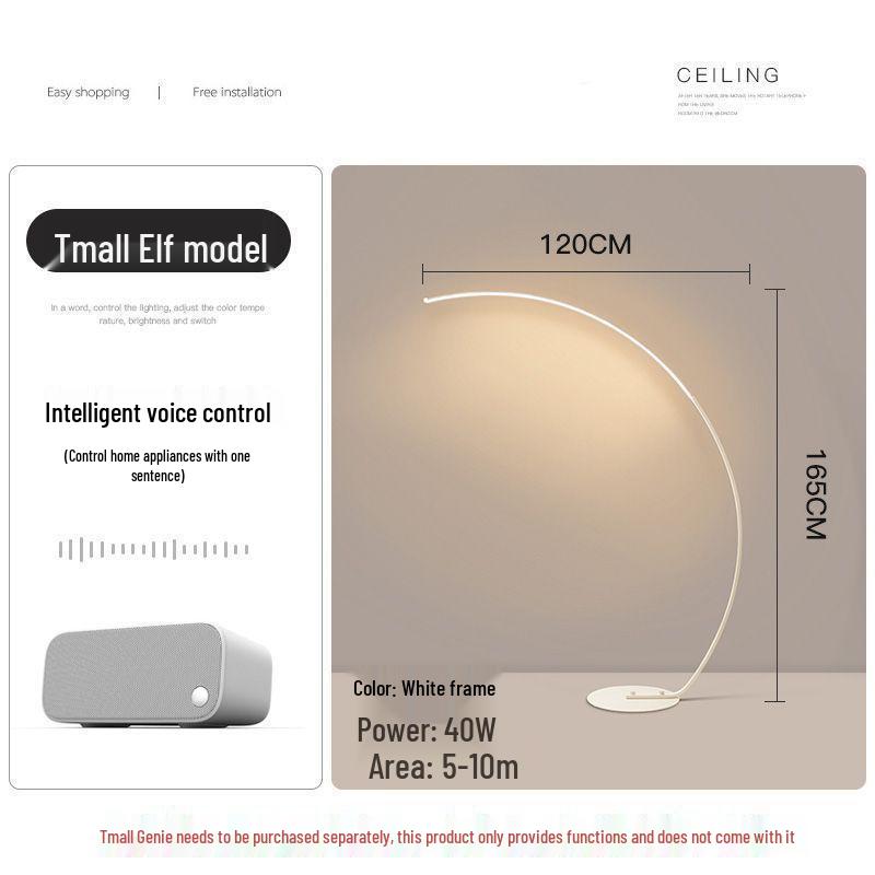 Minimalist Curved LED Floor Lamp for Living Room Art Showrooms