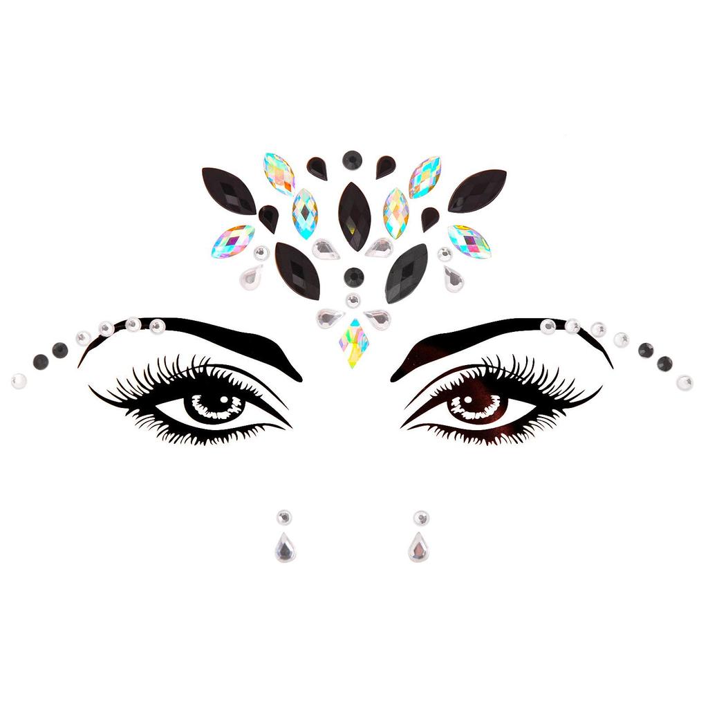 Crystal Tattoo Sticker Glitter Eyeliner Eyebrow Makeup Face Eyes Diamond Temporary Tattoo Rock Rhinestone 3D Eyeliner Stickers