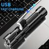 Power LED Flashlight USB Rechargeable Super Powerful Flashlight Tactical Emergency Spotlight Telescopic Zoom Camping Flashlight