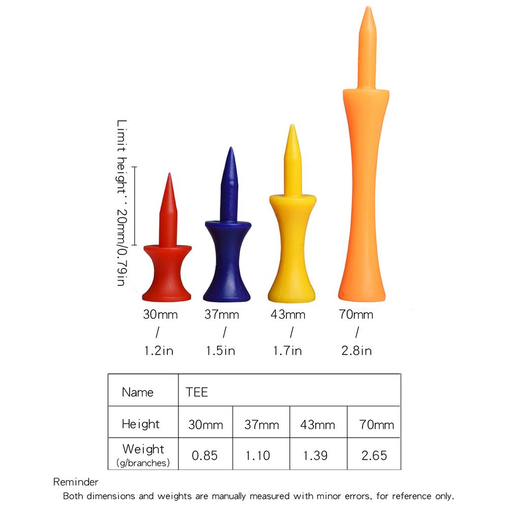50 STÜCKE Holz Golf Tees von 30-70mm Golfballhalter Golf Training Übungs-Tees Stabiler Golfball Nägel Tees Golfzubehör
