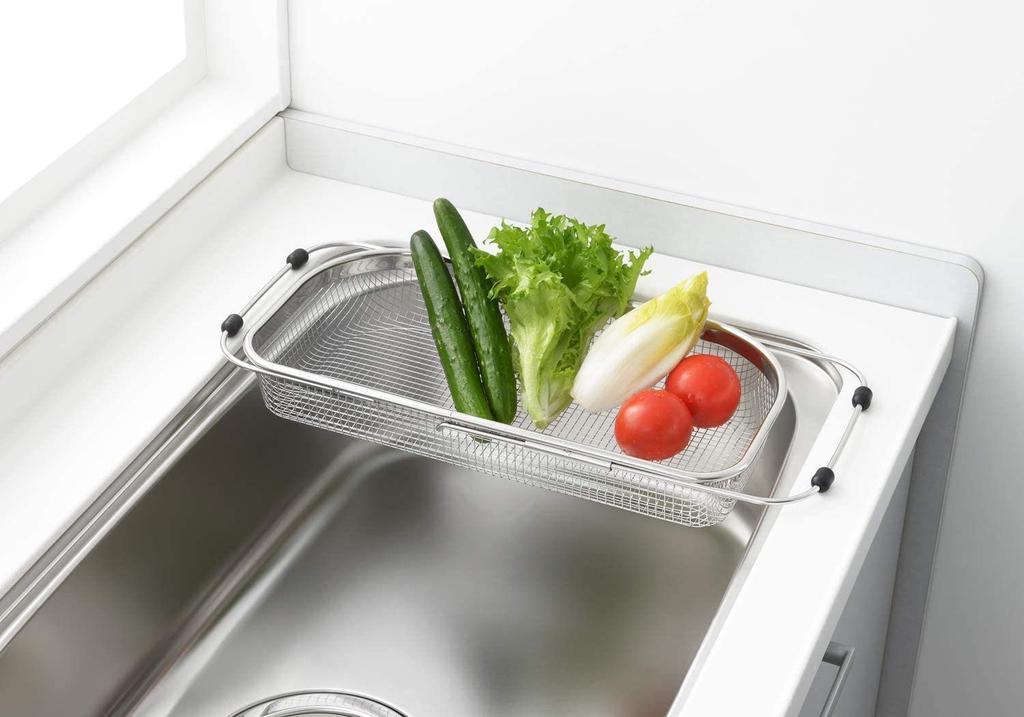 Nagao Tsubame-Sanjo Sink Dish Drainer, Extendable, 42.5-54.5cm, Shallow, 18-8 Stainless Steel, Made in Japan, SH-040