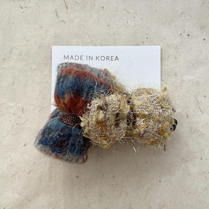 Herbst/Winter Woll-Doppel-Schleifen-Bananenklemme für Damen - Vielseitiges Haaraccessoire für hohen Pferdeschwanz