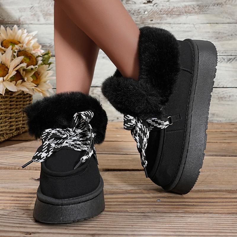 Fashionable and Versatile Thick-soled Fleece Snow Boots for Women  Winter New Style Thickened Warm Cotton Boots