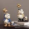 Modern Light Luxury Panda Ornament: Cute Parent-Child Decorative Item for Living Room or Study