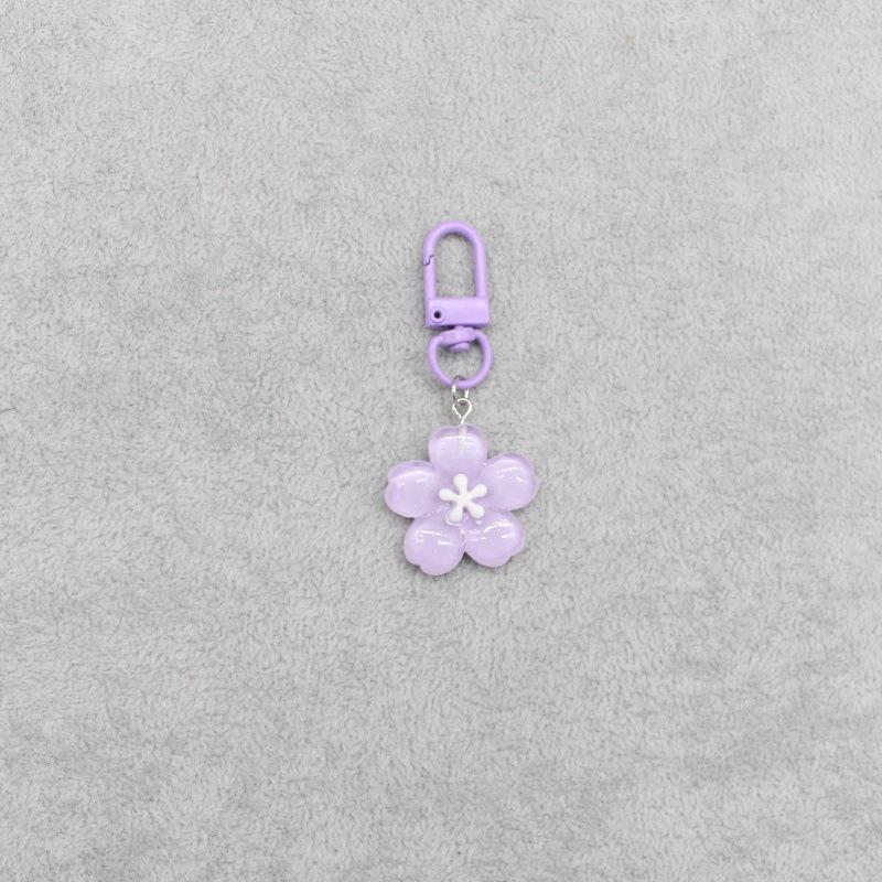 Romantic Sakura Keychain: Translucent Jelly Flower Pendant for Couples
