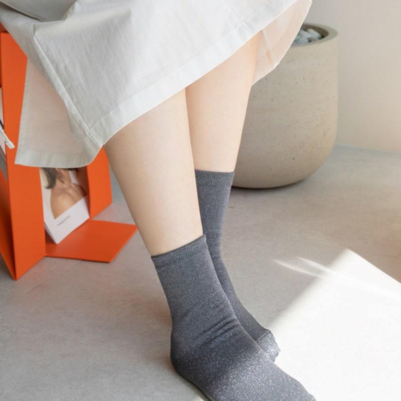 SNOOZY Glitter Sparkly Socks - Grey