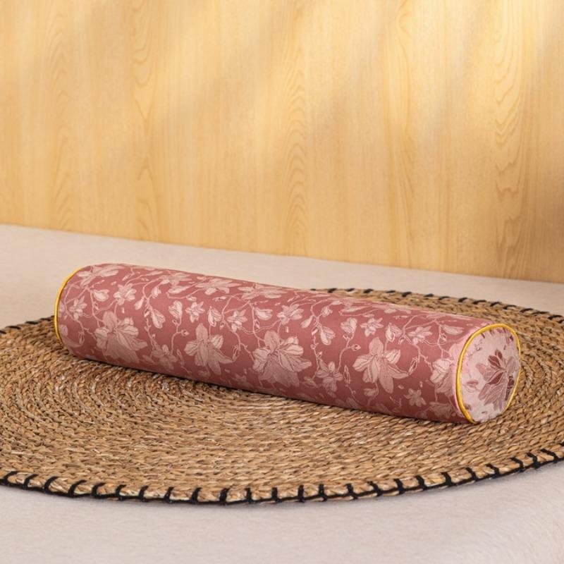 

2025 new buckwheat silk satin cylindrical candy pillow cervical spine protection adult buckwheat pillow hard pillow core 50x12cm 1pcs нефритовий