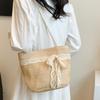 Fashion hand-woven shoulder bag, new large-capacity bag, female tote vacation beach niche bucket straw bag