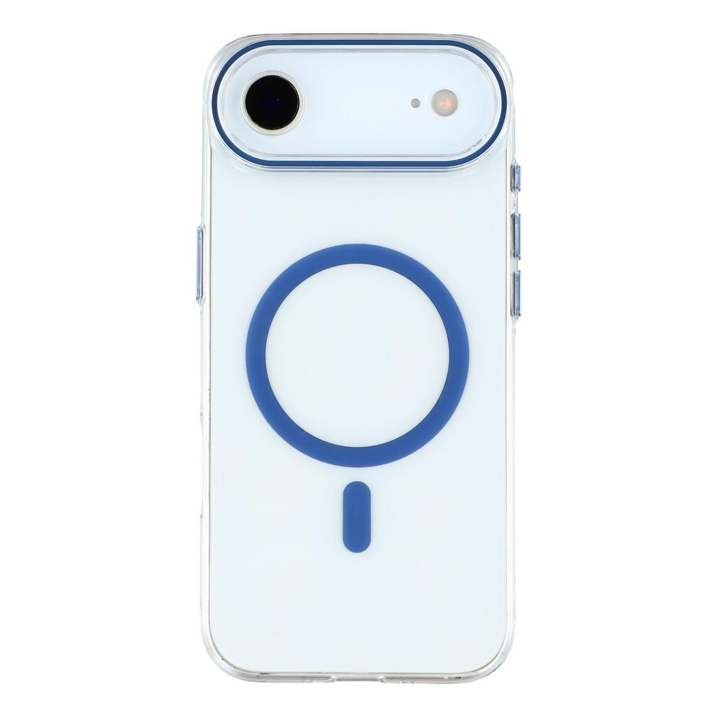 For iPhone Air Magnetic Case Clear PC Phone Back Cover with Metal Buttons