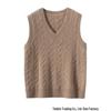 Pure Cashmere V-Neck Cable Knit Vest for Autumn & Winter