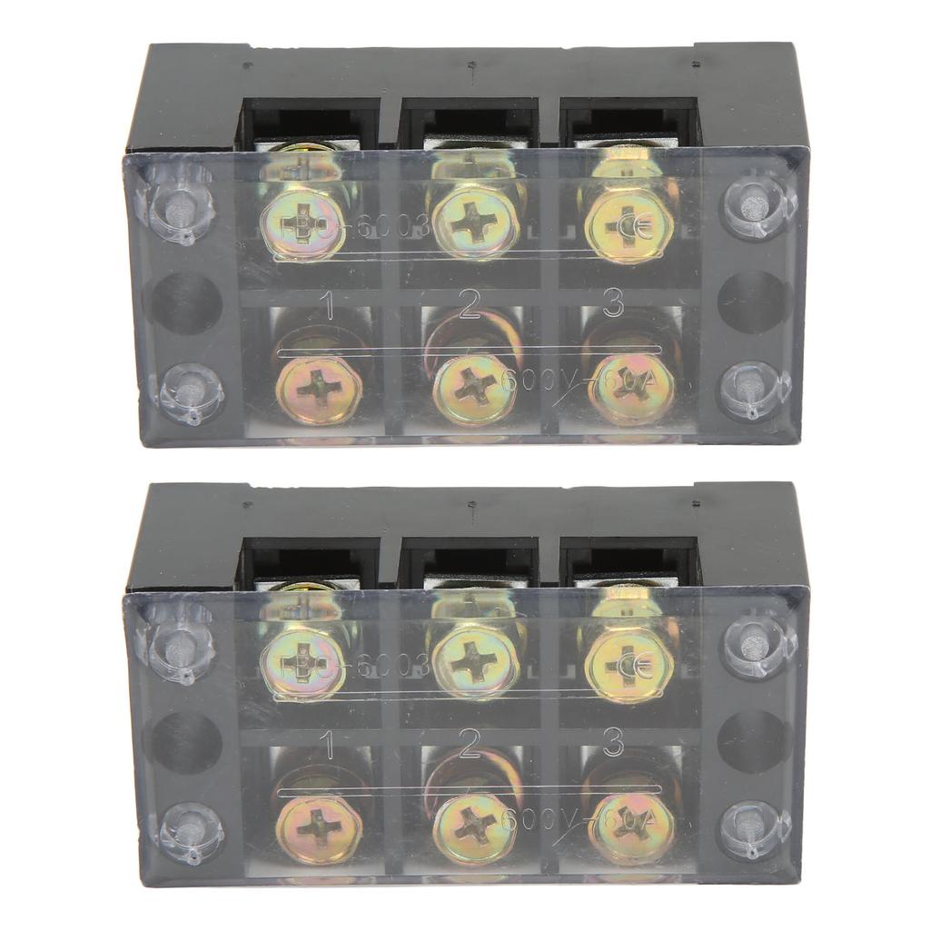 Terminal Strip Block Large Current Easy Wiring Ground Circuit Terminal Block 600V 60A 3 Positions