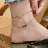 Steel Double-Layer Beach Heart-Shaped Foot Accessories Fashion Jewelry Snake Chain Love Anklet