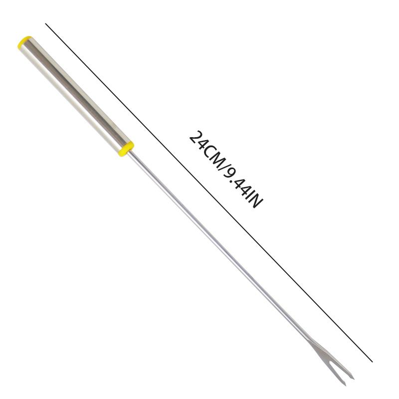 24CM stainless steel 6-pack hot pot fork cheese chocolate fruit fork household fruit dessert dessert cake fork