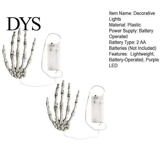 Battery Operated Party Ornaments Halloween Skeleton Hand Hanging Lights, Purple LED Light Up Claw Glowing Ghostly Lamps Lantern, Spooky Atmosphere