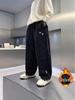 Autumn & Winter Boys' Fleece-Lined Corduroy Pants, Velvet, Loose Fit, Straight Leg, For Older Kids & Junior High Students