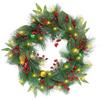60Cm Pine Needle Garland North American Country Christmas Decorations Door Hanging Bells Leaves Holiday Windows PE