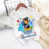 White Tshirts for Boys Anime Cartoon Cute Birthday Clothing Children Summer Fashion Short Sleeved Shirt Kids Clothes
