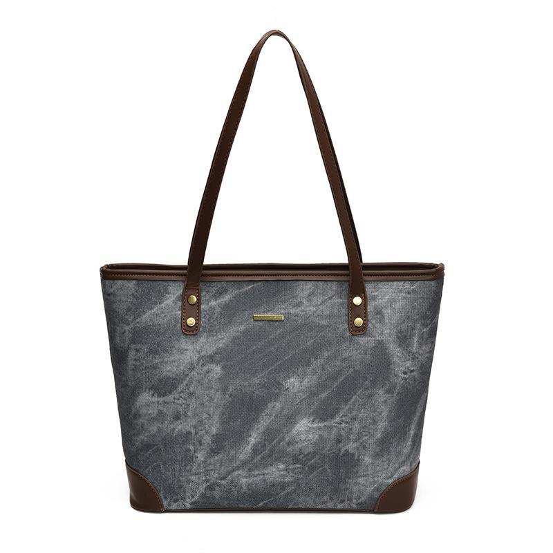 Fashion and Leisure Large-capacity Tote Bag Women's New Texture Contrasting Color Splicing Portable Commuter Bag Shoulder Bag